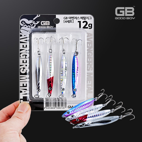 GB 어벤져스 메탈지그 고등어 삼치 농어 메탈 4개 세트 7g