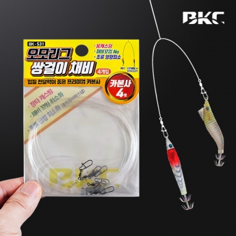 백경 오모리그 쌍걸이 채비 4개입 한치 오모리 이카메탈 BK-531
