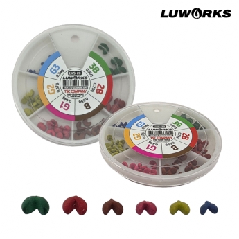 루웍스 천연고무 좁쌀봉돌 컬러봉돌 6종 세트 LWS-20