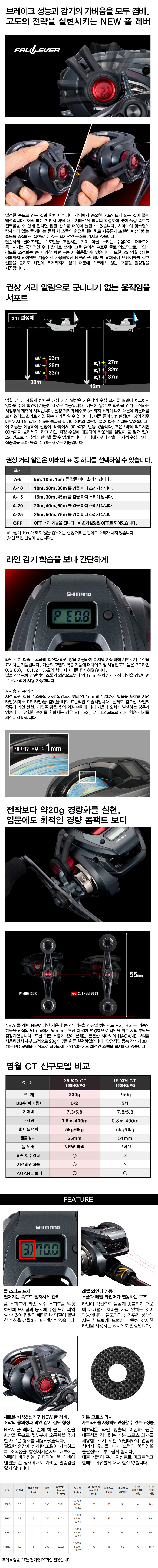 시마노 25 염월 CT 수심측정릴 윤성보증