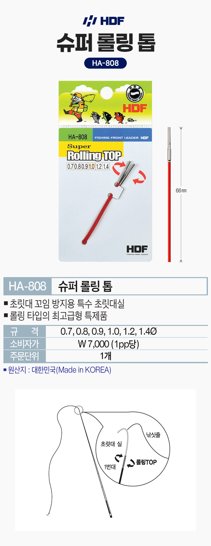 해동 슈퍼 롤링톱 (초릿대 꼬임방지용) HA-808